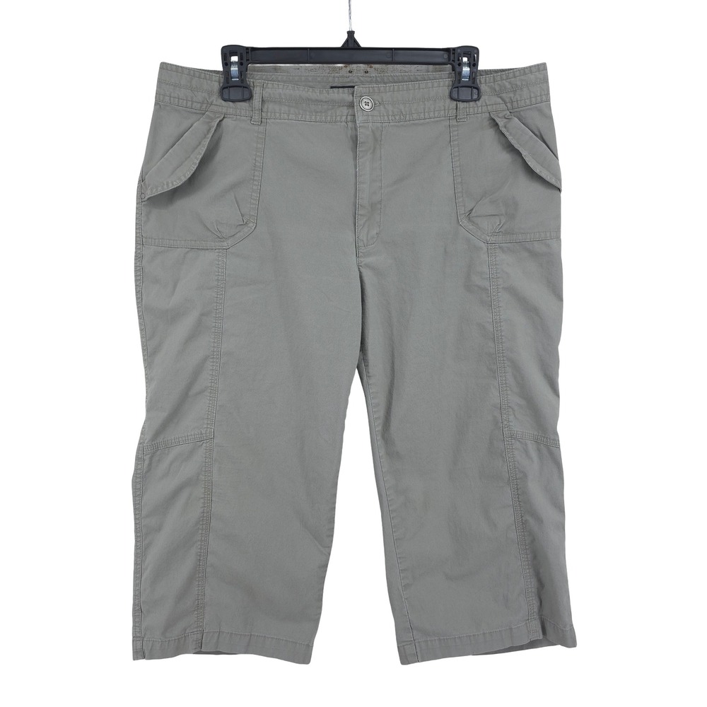 Counterparts Capri Mid Rise Tan Khaki Stretch Skimmer Summer Pants Womens 14